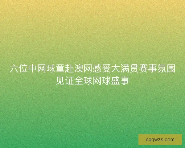 六位中网球童赴澳网感受大满贯赛事氛围见证全球网球盛事 六位中网球童赴澳网感受大满贯赛事氛围见证全球网球盛事